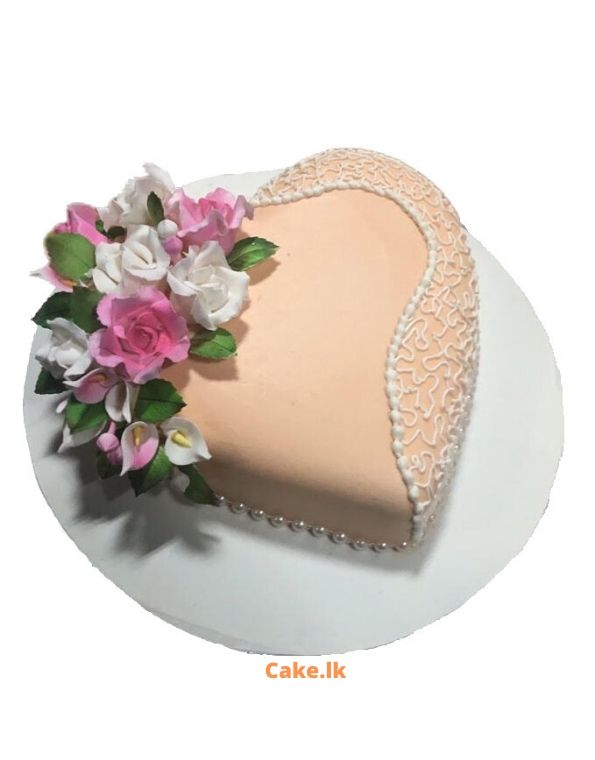 Heart Cake with Flowers 2kg